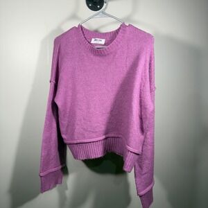Purple Double Zero Sweater Knit Pullover Long Sleeve Size S Womens